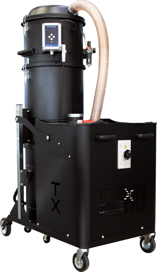 , TE300H: continuous suction thanks to filter-cartridge cleaning with compressed air, Apply Italia